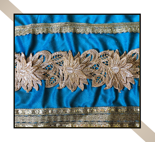 Regular Size | 3D Lace pattern – 3 Lace Design [Blue Colour]