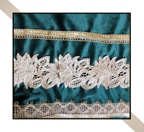 Regular Size | 3D Lace pattern – 3 Lace Design [Dark Green Colour]