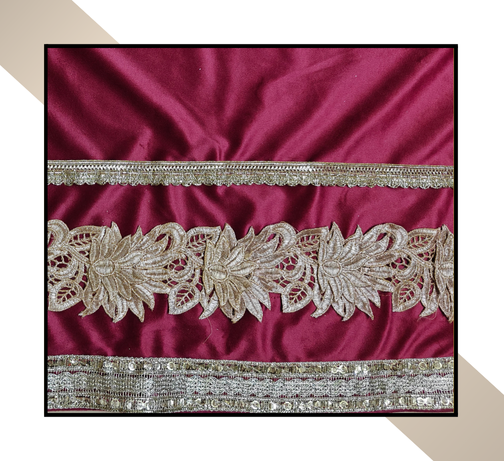 Large Size | 3D Lace pattern – 3 Lace Design [Maroon Colour]