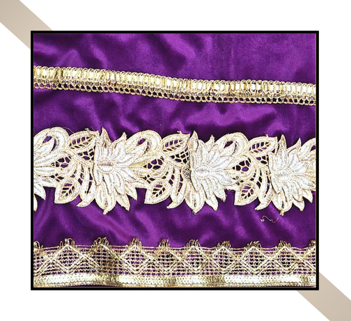 Regular Size | 3D Lace pattern – 3 Lace Design [Purple Colour]