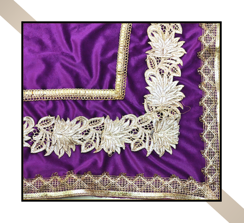 Regular Size | 3D Lace pattern – 3 Lace Design [Purple Colour]