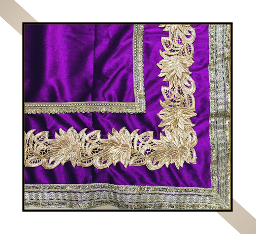 Regular Size | 3D Lace pattern – 3 Lace Design [Purple Colour]