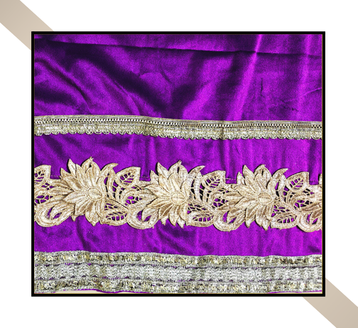 Regular Size | 3D Lace pattern – 3 Lace Design [Purple Colour]