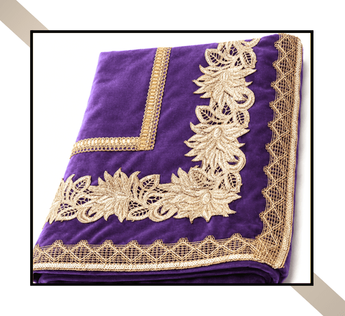 Regular Size | 3D Lace pattern – 3 Lace Design [Purple Colour]