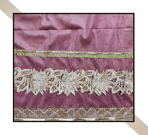 Regular Size | 3D Lace pattern – 3 Lace Design [Rose Dust Colour]