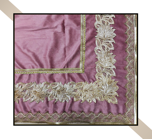 Regular Size | 3D Lace pattern – 3 Lace Design [Rose Dust Colour]