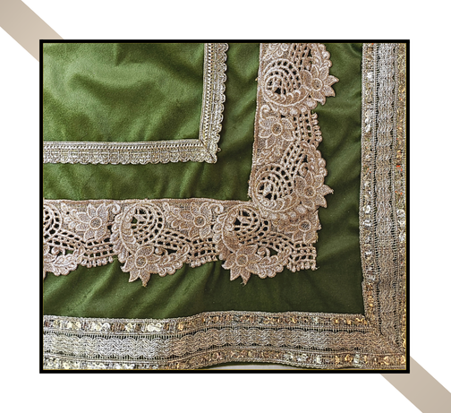 Regular Size | 2D Lace pattern – 3 Lace Design [Light Green Colour]