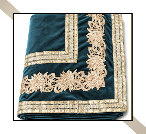 Regular Size | 3D Lace pattern – 3 Lace Design [Aqua Green Colour]