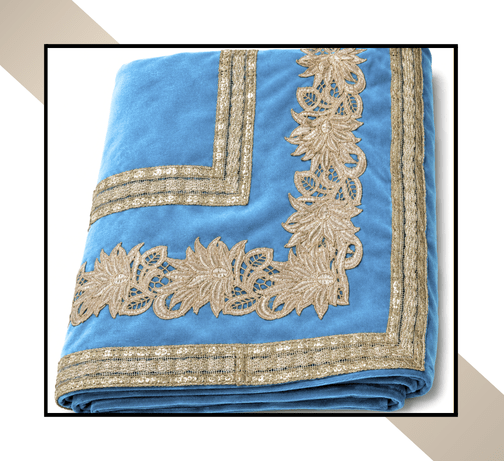 Regular Size | 3D Lace pattern – 3 Lace Design [Blue Colour]