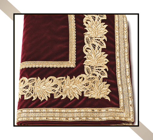 Regular Size | 3D Lace pattern – 3 Lace Design [Maroon Colour]