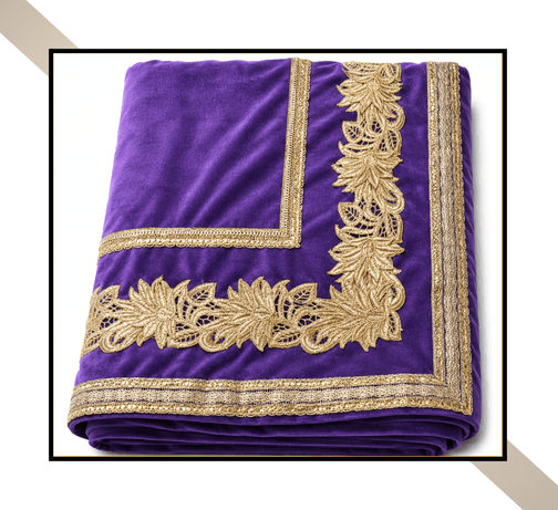 Regular Size | 3D Lace pattern – 3 Lace Design [Purple Colour]