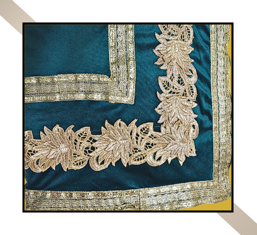 Regular Size | 3D Lace pattern – 3 Lace Design [Aqua Green Colour]
