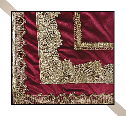 Regular Size | 3D Lace pattern – 3 Lace Design [Maroon Colour]