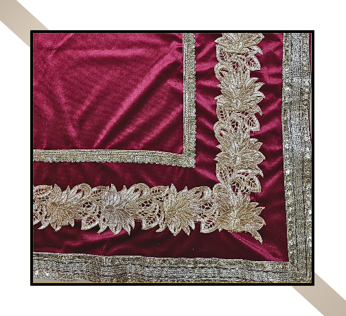 Regular Size | 3D Lace pattern – 3 Lace Design [Maroon Colour]